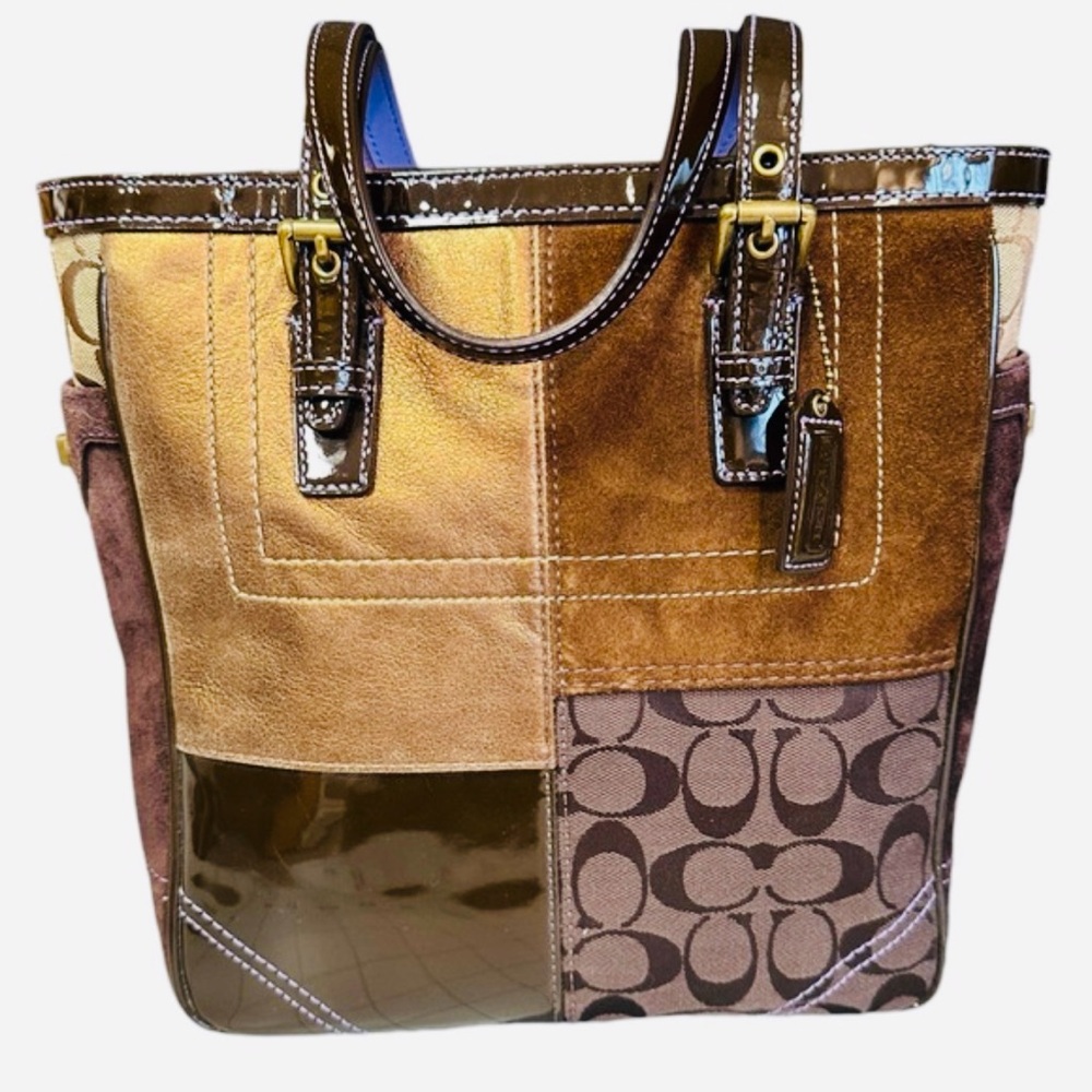 Coach Patchwork Leather and Suede Tote Bag
